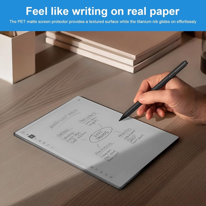 REEYEAR Titanium Pencil Tip & PET Matte Screen Protector Bundle fits for Remarkable Paper Pro E-Reader for True Paper Feel Smooth Writing–No Wear Out Fine Tip+Anti-Glare Protect Film, Crystal Clear - Image 5
